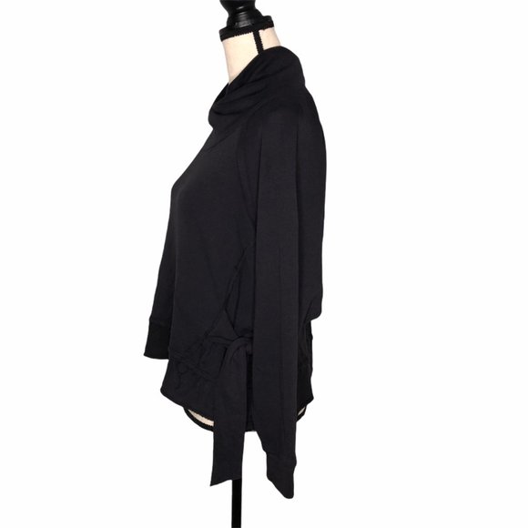 VINTAGE HAVANA BLACK COWL NECK SIDE TIE SWEATER TOP SMALL - Picture 4 of 7